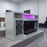 Support TV électrique 3 côtés de 36 pouces avec contrôle par application Wi-Fi, lumière d'ambiance LED, foyer à effet de braises, 750W 1500W, télécommande