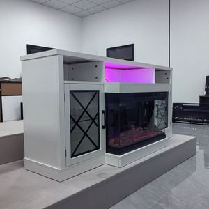 Soporte de TV con Chimenea Eléctrica de 3 Lados de 36 Pulgadas, Control por Aplicación WiFi, Luz Ambiental LED, Leña Artificial, 750W 1500W, Control Remoto - Product Image 3