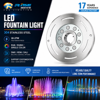 Lampes de fontaine subaquatiques LED RGB 27W en acier inoxydable 304 IP68 pour piscine et usage extérieur, durables