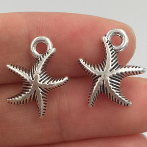 13x16mm liontin bandul bintang laut untuk pembuatan perhiasan buatan tangan antik perak liontin bintang laut - Product Image 1