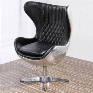 วินเทจ Spitfire สีดำการบินหนังแท้เก้าอี้สำนักงาน - Product Image 2