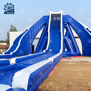 Triple Lane <b>Inflatable</b> Water Slide with 3 Splash <b>Pools</b> Commercial 50m <b>Inflatable</b> Water Park Slide Giant - Product Image 1