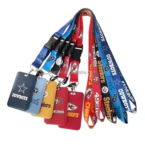 2024 New Designs NFL Keychains Lanyards With ID Badge Card Holder