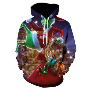 Sudaderas CON CAPUCHA DE Navidad Impresión digital Dibujos animados <span class=keywords><strong>Amazon</strong></span> Venta caliente Jersey Suéter Navidad para Mujeres Hombres - Product Image 3