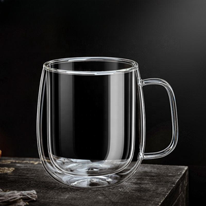 Modern Design Glass Cup Office Double-Layer Simple and <strong>Beautiful</strong> Transparent Insulated Milk Cup Egg-Shaped Glass <strong>Mugs</strong> - Product Image 5
