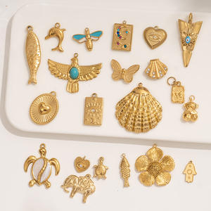 Manna moda organismo marino placcato oro pesce <span class=keywords><strong>aquila</strong></span> animale in acciaio inossidabile ciondoli fai da te per la creazione di gioielli all'ingrosso - Product Image 2