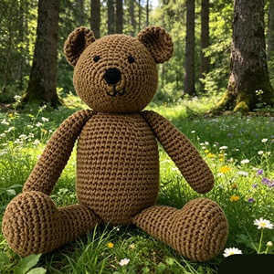 <span class=keywords><strong>Orso</strong></span> Bruno all'Uncinetto, Orsacchiotto <span class=keywords><strong>Amigurumi</strong></span> Lavorato a Mano con Filato di Cotone - Product Image 5