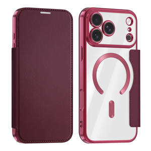 เคสหนัง TPU ลายหนังเคลือบด้วยไฟฟ้า พร้อมแม่เหล็ก สำหรับ iPhone 18 Pro Max และ iPhone 17 Pro  พร้อมช่องใส่หนัง - Product Image 1