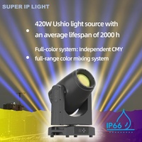 Luz de haz de 420W, IP66 impermeable, mezcla CMY blanca, control remoto DMX, reinicio, fibra de carbono, 2000H de vida útil, para eventos al aire libre, cabezal móvil