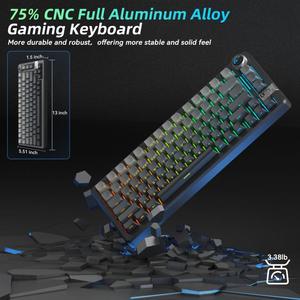 Teclado Mecánico Inalámbrico para <span class=keywords><strong>Juegos</strong></span> SOLAKAKA Ki75 Tri-Modo RGB con Legendación Lateral, Tipo: Interruptor Seiya, Alta Calidad, Dropshipping - Product Image 6