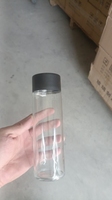 Bouteilles d'eau minérale en verre borosilicate Voss de haute qualité, cylindres de 250 ml à 800 ml, étanches, sans BPA, réutilisables avec bouchon à vis