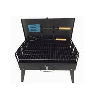 Barbecue portable moderne pliable en gros, gril extérieur au charbon de bois, au gaz ou électrique, sans fumée, en acier thermolaqué