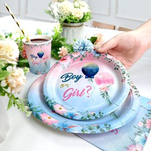 DAMAI - Juego de Artículos de Decoración para Fiestas Temáticas Personalizadas, Juego de Vajilla de Papel para Fiestas de Baby Shower para Niños o Niñas - Product Image 4