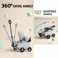 Poussette et chariot de courses 2 en 1 pour animaux de compagnie, pliable, chariot à roulettes pour chien et chat avec auvent amovible pour animaux de compagnie de petite et moyenne taille