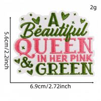 Écusson brodé rose et vert avec slogan anglais, badge de club pour sœurs, accessoires vestimentaires, broderie informatique