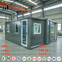 Rumah Kontainer Prefabrikasi Ekspansi 20 kaki Siap Kirim dengan Desain Modern 1 Kamar Tidur Rumah Modular Mobile