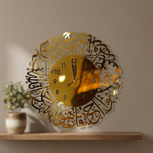 Gold Plated Wall <b>Clock</b> Round Bohemian Design <b>Mirror</b> Effect Quartz Analog Hanging <b>Clock</b> for Living Room - Product Image 4