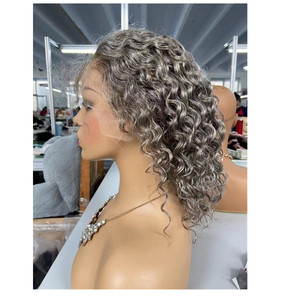 Peluca de Encaje Frontal Transparente <span class=keywords><strong>Color</strong></span> <span class=keywords><strong>Gris</strong></span> Sal y Pimienta con Cabello Humano Brasileño Virgen para Damas Elegantes, Talla de Gorra Pequeña - Product Image 2