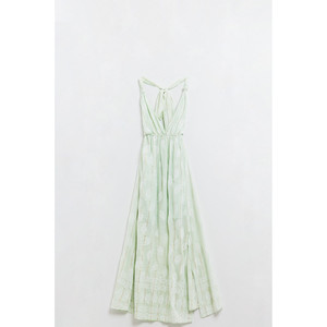 เดรสทรงมิดิแบบผูกคอ ลายใบไม้มิ้นท์ แต่งดิเทลลูเร็กซ์ - Product Image 6