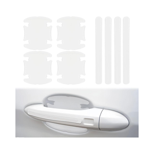 8 protectores adhesivos transparentes antiarañazos para manijas de puerta de <span class=keywords><strong>coche</strong></span> y espejos retrovisores, resistentes al agua, de ABS - Product Image 1