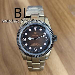 Montre BLIGER Personnalisable Vintage Bronze Diving Style NH35A Auto Mech Sapphire Crystal Snowflake Hand - Product Image 6