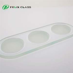 Panneau de verre rond plat moderne sur mesure, surface givrée trempée, finition polie - Product Image 6