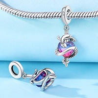 Collier avec pendentif en forme d'animal mignon en zircon plaqué argent, hamster, koala, chiot, fabrication de bijoux DIY