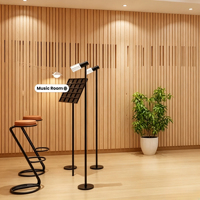 Panneau acoustique en fibre de bambou moderne, sans formaldéhyde, écologique, placage à lattes, épaisseur 10/12 mm, revêtement mural pleine hauteur, réduction du bruit de 70 %