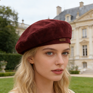 Nuovo Berretto in Denim Versatile Autunno/Inverno, Cappello Marrone Retrò |   Cappello da Pittore Stampato Traspirante ed Elegante in Stile Britannico per Donne - Product Image 1