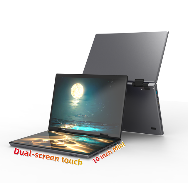 Factory 2024 10.5 Inch Foldable Dual Touch Screen Intel 12th N95 Aluminum Yoga Portable Mini Laptops for Students and Designers