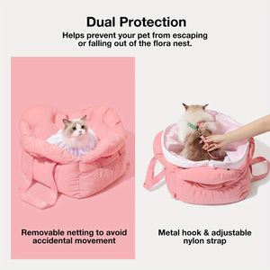 Üretici toptan özel logo pembe lüks taşınabilir taşıyıcı Pet köpek araba koltuğu yatak - Product Image 6