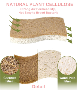 Phân Hủy Sinh Học Tự Nhiên Ủ Cellulose Dừa Óc Chó Scrubber Miếng Bọt Biển Thân Thiện Với Môi Nhanh Chóng Làm Khô Món Ăn Bọt Biển Bọt Biển - Product Image 4