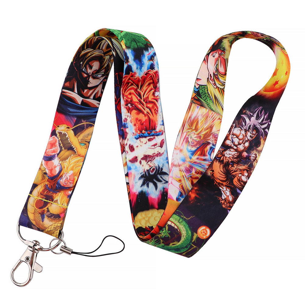 ID Card Anti-Lost Accessories Wholesale Cartoon Dragon Son Goku Design Lanyards Phone Neck Hanging USB Lanyard Promotional Gifts Image 4