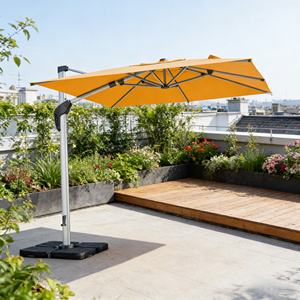 Sombrilla Minimalista <span class=keywords><strong>de</strong></span> Aluminio, Impermeable, con Protección UV, con Toldo Superior Ventilado, Sin Cenefa, Base Giratoria <span class=keywords><strong>de</strong></span> 360 Grados, para Exteriores - Product Image 5