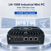 Mini PC Industrial Integrado Intel Core de 12.ª Generación, 3 HDMI, Doble COM, 3x2.5G LAN, Ranura SIM, DDR5, Compatible con 4G/5G, Refrigeración Activa, OEM