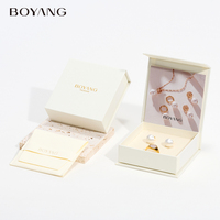 Boîte à bijoux personnalisée avec logo de luxe, écologique, en papier, en forme de livre, avec fermeture magnétique, pour boucles d'oreilles, collier, bague