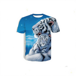 Camiseta Blanca para Sublimación, Manga Corta, Cuello Redondo, Tela de Poliéster Ligera, para Hombre, Color Duradero, Lavable, Estilo Vintage Vibrante, Corte Ajustado - Product Image 2