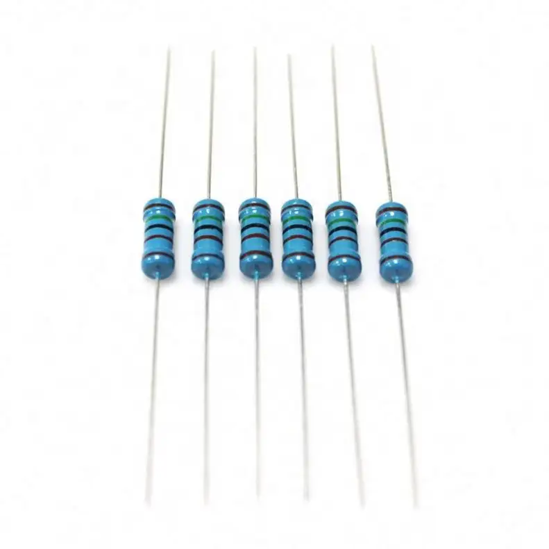 1/8W 1/4W 1/2W 1W 2W 3W 5W 30W resistencia de película metálica resistencia 1% 1K 2K 5K 6,6 K 10K 18K 100K 120K 470k 1M ohm color de resistencia