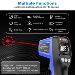Professional Non-contact Infrared <b>Thermometer</b> -50~580 Range LCD Light Laser Aiming Digital <b>Thermometer</b> OEM/ODM Customizable XE-5 - Product Image 5