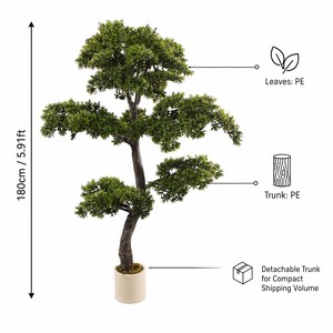 JWT4221 Albero di <span class=keywords><strong>Cipresso</strong></span> Artificiale Smontabile Salvaspazio, Resistente ai Raggi UV, Altamente Realistico per Decorazioni Paesaggistiche Esterne - Product Image 4