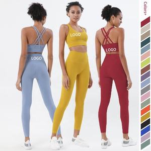 <span class=keywords><strong>Lulu</strong></span> – Leggings en Nylon taille haute et soutien-gorge de sport, vêtements d'athlétisme, vente en gros - Product Image 2