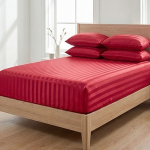 Juego de Ropa de Cama de Lujo ODM/<span class=keywords><strong>OM</strong></span>, Satén a Rayas Blanco, 4 en 1, Funda de Edredón de Poliéster Suave - Product Image 6