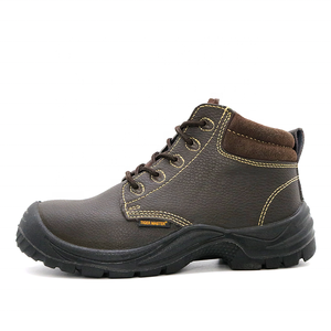 <span class=keywords><strong>Zapatos</strong></span> de seguridad industrial para hombre Protección Laboral forro de cuero placa media de acero con punta de acero antideslizante aceite marrón oscuro a Chile - Product Image 2