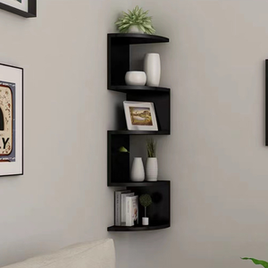 Creativo hogar decorativo pared colgante triángulo flotante estantes semicírculo partición pared esquina estante - Product Image 2
