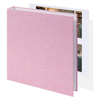 30x30 cm Großes Scrapbook-Album mit 30 Plastikhüllen und Scrapbook-Papier Leinen-Einband 3-Ring Foto-Bildalbum
