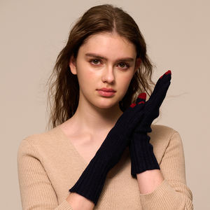 Bayanlar kış kaşmir örme eldiven Hollow lüks özel moda sevimli eldiven kadın ekran dokunmatik 7a51454 - Product Image 3