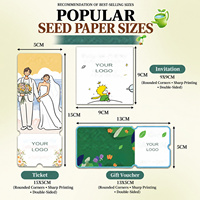Desain Bunga, Hati, dan Pohon yang Dapat Ditanam untuk Promosi Bisnis dengan Hadiah Acara Bermerek Khusus Kartu Ucapan Kertas Benih