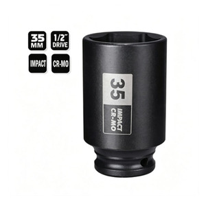 1/2" Drive <strong>35mm</strong> Deep 6-Point Metric Impact <strong>Socket</strong>, CR-MO Steel Axle Nut <strong>Socket</strong> for Axle Shaft Nut Removal - Product Image 3