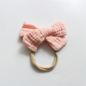 Custom Logo Skinny Nylon Hairbands for Baby Girls <b>Newborn</b> Hair Accessories <b>Headbands</b> Elastic Fabric Hair Ties Bows Spring Season - Product Image 4