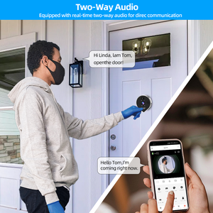 Tuya - Affichage 4,3 pouces - 3MP - WiFi - Vue panoramique grand angle 166° - Interphone bidirectionnel - Vision nocturne - Alimenté par batterie - Résistant à l'eau - <span class=keywords><strong>Porte</strong></span> - Product Image 4